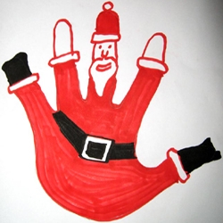 In an experiment to see if Thanksgiving "Hand Turkey” technology translates to other holidays, "Spread Eagle Santa" is one of a few “Hand Santa” prototypes for your holiday enjoyment.