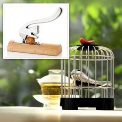Birds and Squirrels are my favorites in the new Alessi collection! “Tea Matter” tea strainer and tea caddy by Alan Chan and “Scoiattolo” nutcracker by Andrea Branzi. 