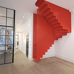 Michaelis Boyd Associates, Diapo, and Webb Yates Engineers have made a fascinating hanging staircase for a London home.