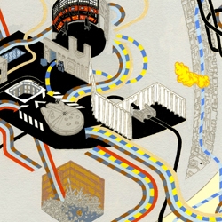 Artist Andrew DeGraff has painted and mapped all the action in the original Star Wars and Indiana Jones trilogies in the awesomely detailed diagrams. 