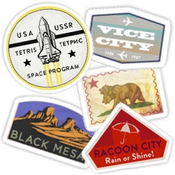 Redbubble Gaming Luggage Labels by A.J. Hateley - to show off all the places you've digitally traveled to.