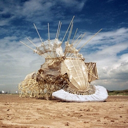 The Strandbeests are these incredible wind-powered robotic sculptures by dutch artist/engineer  Theo Jansen