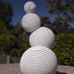 New Zealand designer Fletcher Vaughan has created the Stratospheric sculpture for the Brick Bay Sculpture Trail in Matakana, New Zealand.