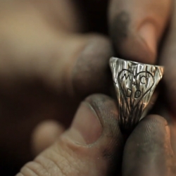 Beautifully shot video of jewelry designer Aaron Ruff at work on his stump collection for UncommonGoods. Adorable personalized jewelry for love birds!