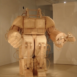 Wisconsinite Michael T Rea carved this incredibly detailed Prosthetic Suit for Stephen Hawking out of wood. 