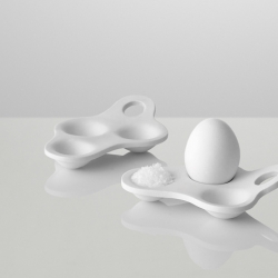 The muuto surface egg cup is a lovely porcelain sculpture that looks really great on every table.