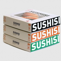 Sushisi is a company from Norway that makes DIY sushi kits that include the fish. Nice packaging by Tangram Design.