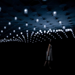 Furin, an interactive lighting installation by Takram design and engineering for Okamura Design Space R.