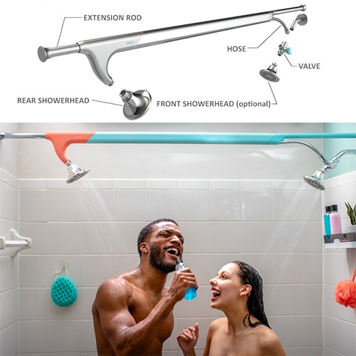Tandem Shower by Boona. Recently been fascinated by this growing category of bathroom hardware upgrades/customizations for renters in a rainbow of playful colors. (i.e. sproos!)