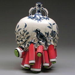 It is artistic and strange, definitely unique ceramic art by Brendan Lee Satish Tang.