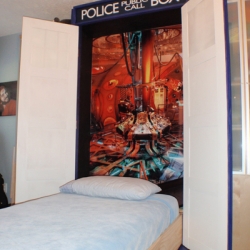 What better way to disguise a murphy bed than to disguise it as a TARDIS! If you nap in it - you even wake up in the future!