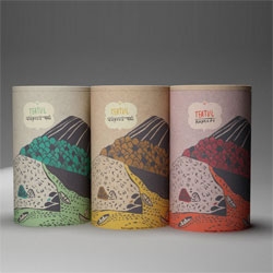 Illustrator Khadia's packaging for the three types of Teatul teas.