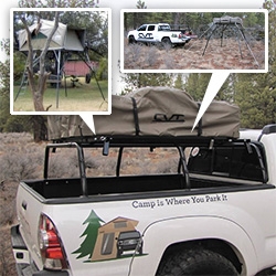 Cascadia Vehicle Tents (CVT) Base-Camp Roof Rack aka Spider Rack. For those roof top tent lovers who want the versatility of being able to leave camp set up and still drive around... Also an interesting option to help remove the tent when not in use.