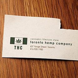 Creative business cards. This is a store that sells products related to cannabis
