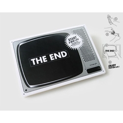 sometimes i need these stickers.  turn off the idiot box by adding "the end" and getting on with your life.  get them at atypyk.