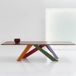 Awesome table designed by Alain Gilles for Bonaldo. Made of a wood/metal combination, it will fit perfectly in your home, if you can afford it. 