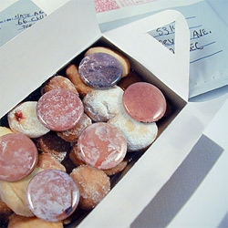 Timpins ~ how much do YOU love donuts? These are donut hole pins! complete with donut-esque packaging