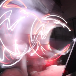 Results from a 5 day workshop held in the SCI-Arc Robot House, taught by Kruysman-Proto, focusing on synchronous robotics.  Dynamically reconfiguring a geometric primitive to create bullet time light drawings. 