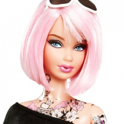 This Tokidoki Barbie by Simone Lengo comes with multiple tattoos 'inked' onto her plastic body. First tattooed barbie.
