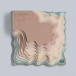 The Land Rover 2014 is a calendar designed by art director Zeynep Orbay. The 3D topographic map has a different shade for every month of the year.