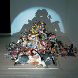 Really puts meaning to "one man's trash is another man's treasure." Tim Nobel and Sue Webster take piles of trash and make art into them... but sometimes the art isn't apparent until you see it in a different light.