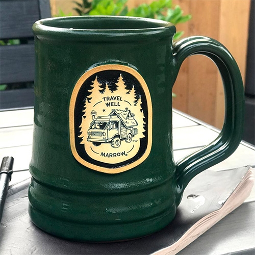 Marrow California 'Travel Well' 18oz Tankard. This hand thrown mug was made in collaboration with Deneen Pottery.