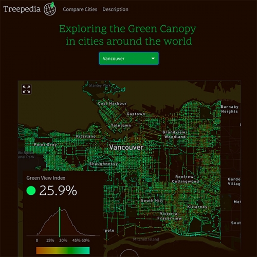 Treepedia by MIT Senseable City Lab - Treepedia aims to raise a proactive awareness of urban vegetation improvement, using computer vision techniques based on Google Street View images. 