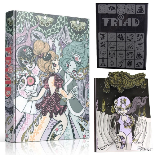 Junko Mizuno’s TRIAD Pop Up Book: Special Edition. Available with laser etched acrylic slip cover (black or clear.)
