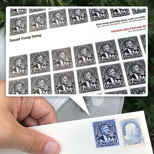Postal Protest - "No Cents" decorative stamps to add to letters.