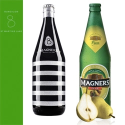 Gorgeous limited edition bottles of Magners Pear Cider exclusively for Bungalow 8 London by Cake