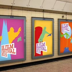 Yoni Alter's posters for UK Film Festival. Classic films with a UK twist. King Kong+The Shard, Singing in the Rain+a phonebox and E.T+tea.