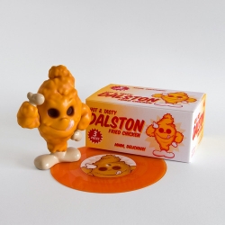 Limited edition Fried Chicken vinyl toy from Mark James works was inspired by his hazy late night visits to fast food outlets in Dalston. Six inches of finger lickin’ fried chicken in vinyl.
