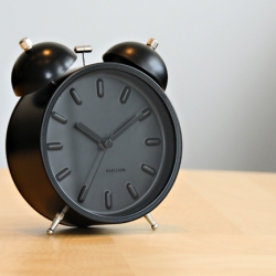 The Karlsson Twin Bell Alarm Clock combines modern and classic styles for a timeless look.