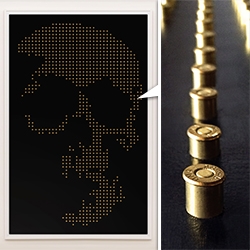 9mm - skull piece made of 862 bullets by HAROW 