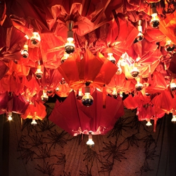 Umbrella Chandelier by Shelly Sabel have been installed at two separate shows in 2009. They look simply divine!
