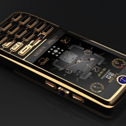 Watchmaker Ulysse Nardin's Chairman cellphone with a built in fingerprint scanner and powered by a kinetic rotor like an automatic watch.