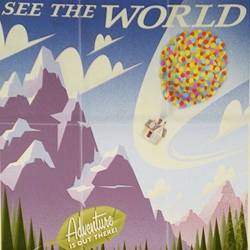 See The World By Balloon... retro-style poster for Pixar's new movie UP by Eric Tan... hand numbered limited edition printed...