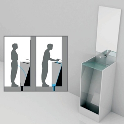 An eco-friendly solution for the men's room. A combo urinal/sink! Designed by Yeongwoo Kim, and the winner of an IF Concept Award. 