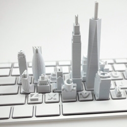 'Virtual city' by Sang Un Jeon turns digital internet usage into a physical qwerty keyboard