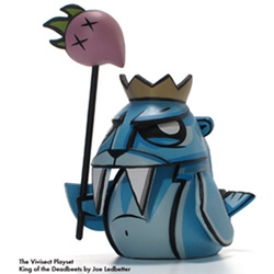 StrangeCo's new Vivisect Playset ~ 8 blind box creatures from a slew of our fav artists  that are the perfect characters for that desk you spend too much time at... here is my favorite, The King Of Deadbeats! 