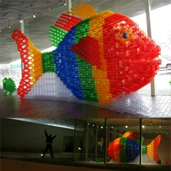 This GIANT fish Q-BA-MAZE installation at the Walker Art Center in Minneapolis  is made from those marble/maze blocks i reviewed a few months ago... see the video of this piece in action!