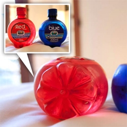 Red and Blue water pods... Brazilian Aguas Ouro Fino has adorable packaging for their bottled water! See the design details as well as the customizable options.