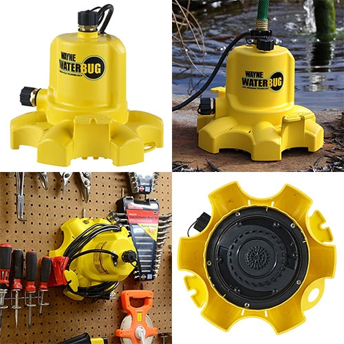 WAYNE WaterBUG Submersible Pump with Multi-Flo Technology. Just discovered this because of a flooded basement... and not only is it effective, the design has so many great details. From the simplicity and ease of use, to the smart storage setup.