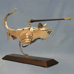 jousting kitty armor!! now that's one battle i'd love to see. the work of Jeff de Boer's armor stylings.