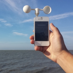 The rugged and electronicless Vaavud Wind Meter turns your smartphone into a high-tech meteorological tool.  
