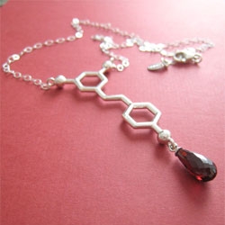 For the red wine geek ~ Resveratrol (Red Wine) Molecule Necklace ~ by Made With Molecules