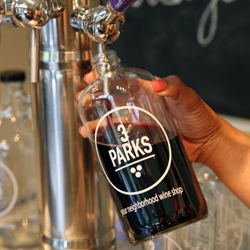 Wine growlers introduced at 3 Parks Wine... in 32 oz and 64 oz refillable bottles. 