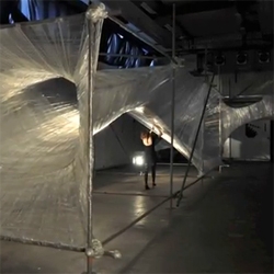 Time-lapse: Architecture students from Chalmers U. in Gothenburg build a giant cocoon from seven kilometers of plastic film roll as a part of their 'Who is the architect' spring exhibition 2011.