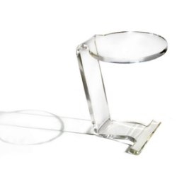 The Skyway is constructed of 1 piece of 3/4" lucite. Perfect as a side table, the skyway can also be pulled up to your sofa to host your favorite drink. by william earle