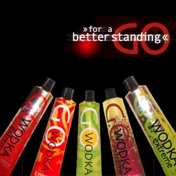 GO Wodka Tubes.  Also available in non alcoholic drinks. Beware of the ugly website but their drinks will compensate that!